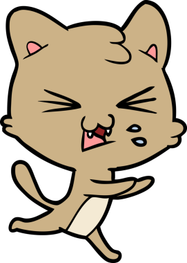 Bir insan tarafından çizilmiş kedi tıslaması.