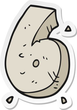 Bir insan tarafından çizilmiş 6 numaralı karikatür taşının çıkartması.