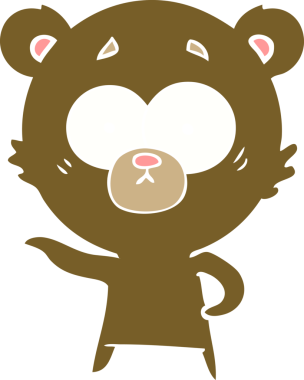 Bir insan tarafından çizilmiş kaygılı ayı düz renk karikatürü