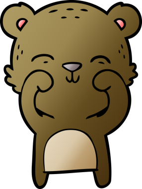 Bir insan tarafından çizilmiş mutlu çizgi film ayısı.