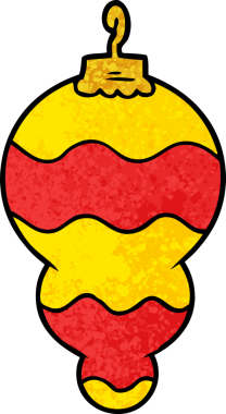 Bir insan tarafından çizilmiş karikatür noel süsü.