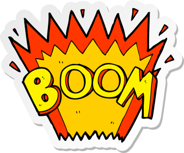 Bir insan tarafından çizilmiş çizgi roman patlamasının çıkartması.