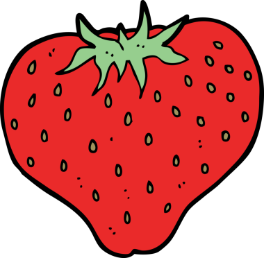 Bir insan tarafından çizilmiş çilek çizgi filmi.