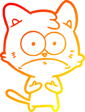 Bir insan tarafından çizilen çizgi film karakterinin sıcak gradyan çizimi