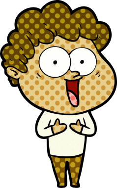 Bir insan tarafından çizilmiş mutlu bir adam.