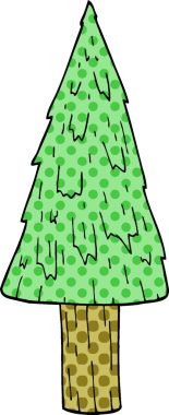 Bir insan tarafından çizilmiş bir karalama Noel ağacı.