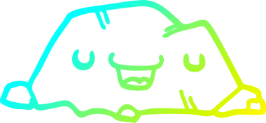 Bir insan tarafından çizilmiş bir karikatür kayasının soğuk eğim çizgisi.