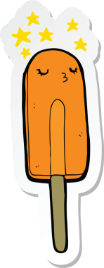 Bir insan tarafından çizilmiş buz lolipopunun çıkartması.