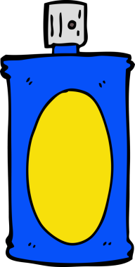 Bir insan tarafından çizilmiş çizgi film spreyi.