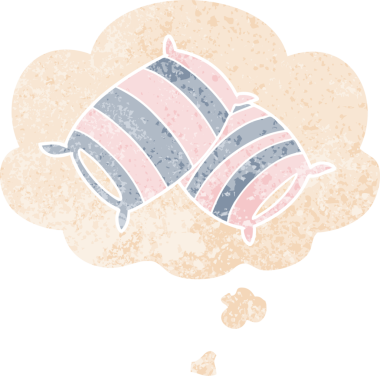 Düşünce baloncuklu çizgi film yastıkları grunge sıkıntılı eski moda bir insan tarafından çizilmiş