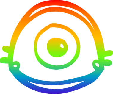 gökkuşağı gradyan çizgi çizimi bir insan tarafından çizilmiş kahverengi göz