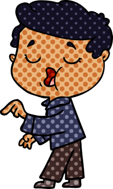 Bir insan tarafından çizilmiş karikatür adam konuşuyor.