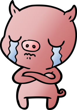 Bir insan tarafından çizilmiş domuz ağlaması.