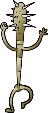 Bir insan tarafından çizilmiş çivili bir yarasa.