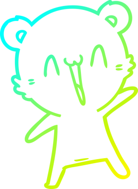 Bir insan tarafından çizilen mutlu ayı karikatürünün soğuk gradyanı.