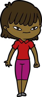 Bir insan tarafından çizilmiş karikatür kadın.