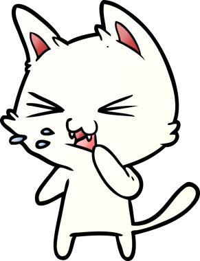 Bir insan tarafından çizilmiş kedi tıslaması.