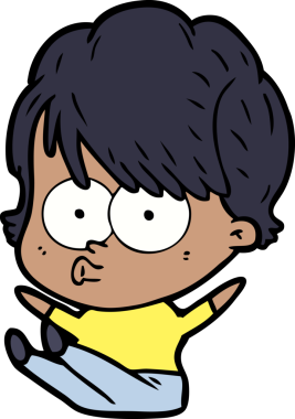 Bir insan tarafından çizilmiş karikatür kadın.