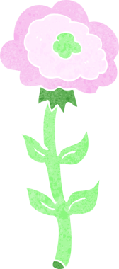 Bir insan tarafından çizilmiş çizgi film gülü