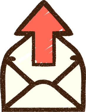 Bir insan tarafından çizilen E- posta Tebeşiri