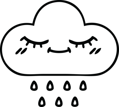 Bir insan tarafından çizilmiş fırtına yağmuru bulutu çizimi