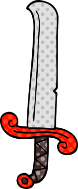 Bir insan tarafından çizilmiş uzun bir kılıç.