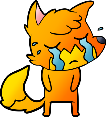 Bir insan tarafından çizilmiş tilki çizgi film karakteri