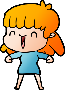 Bir insan tarafından çizilmiş karikatür kadın.