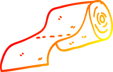 Bir insan tarafından çizilmiş bir tuvalet kağıdının sıcak çizgi çizimi