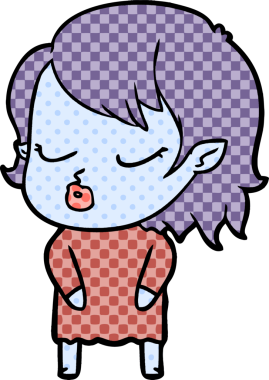 Bir insan tarafından çizilmiş şirin vampir kız çizgi filmi.