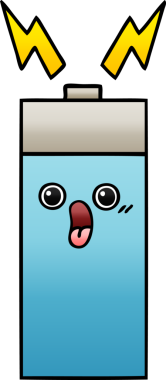 Bir insan tarafından çizilen bataryanın gölgelenmiş karikatürü