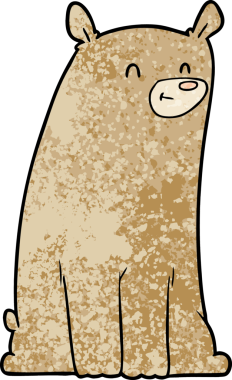 Bir insan tarafından çizilmiş çizgi film ayısı.