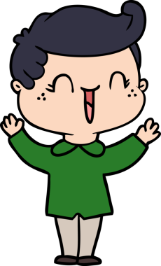 Bir insan tarafından çizilmiş gülen çocuk.