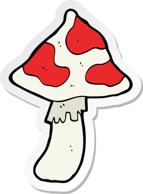 Bir insan tarafından çizilmiş bir mantar yapıştırması.