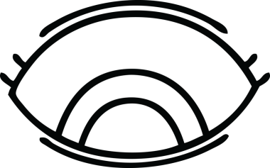 Bir insan tarafından çizilmiş göz karikatürü.