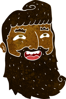 Bir insan tarafından çizilmiş sakallı bir adam.