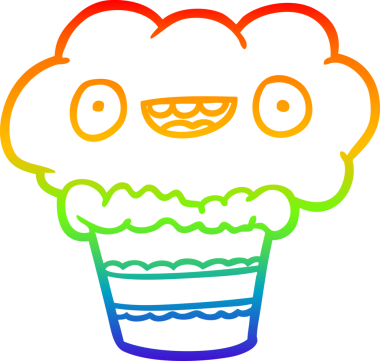 gökkuşağı gradyan çizgisi bir insan tarafından çizilmiş komik bir kek