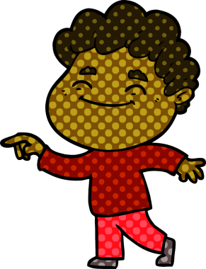 Bir insan tarafından çizilmiş çizgi film dostu bir adam.