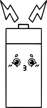 Bir insan tarafından çizilmiş bir pilin çizgi çizimi