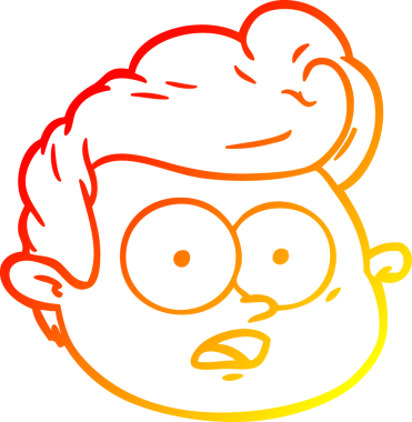 Bir insan tarafından çizilen çizgi film karakterinin sıcak çizgi çizimi