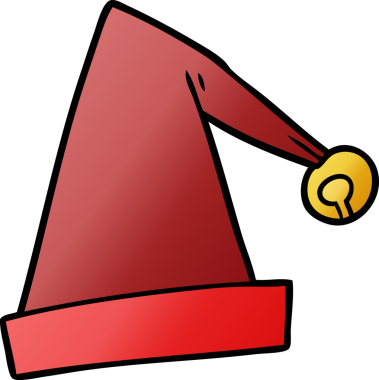 Bir insan tarafından çizilmiş noel şapkası.