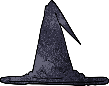 Bir insan tarafından çizilmiş karalama cadı şapkası.