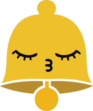 Bir insan tarafından çizilmiş eski bir çanın düz rengi