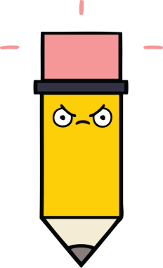 Bir insan tarafından çizilmiş sevimli bir kalem karikatürü.