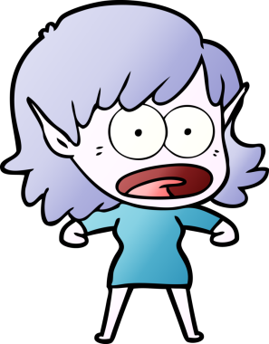 Bir insan tarafından çizilen elf kızı şok etti.