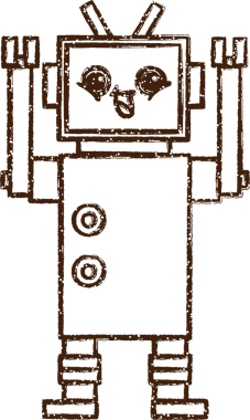 Robot Kömür Bir insan tarafından çizilmiş