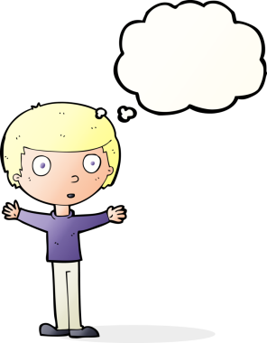 Bir insan tarafından çizilen düşünce baloncuğuyla adamı şaşırtan çizgi film.