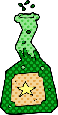 bir insan tarafından çizilmiş karikatür deney iksirleri.