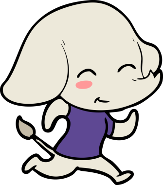 Bir insan tarafından çizilmiş şirin bir fil.