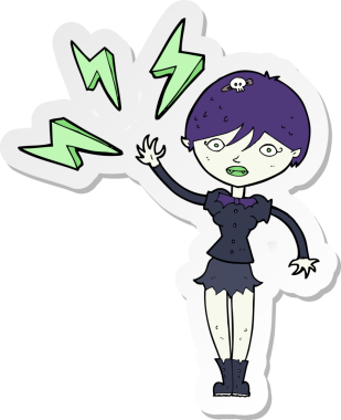 Bir insan tarafından çizilmiş cadılar bayramı vampir kızının çıkartması.